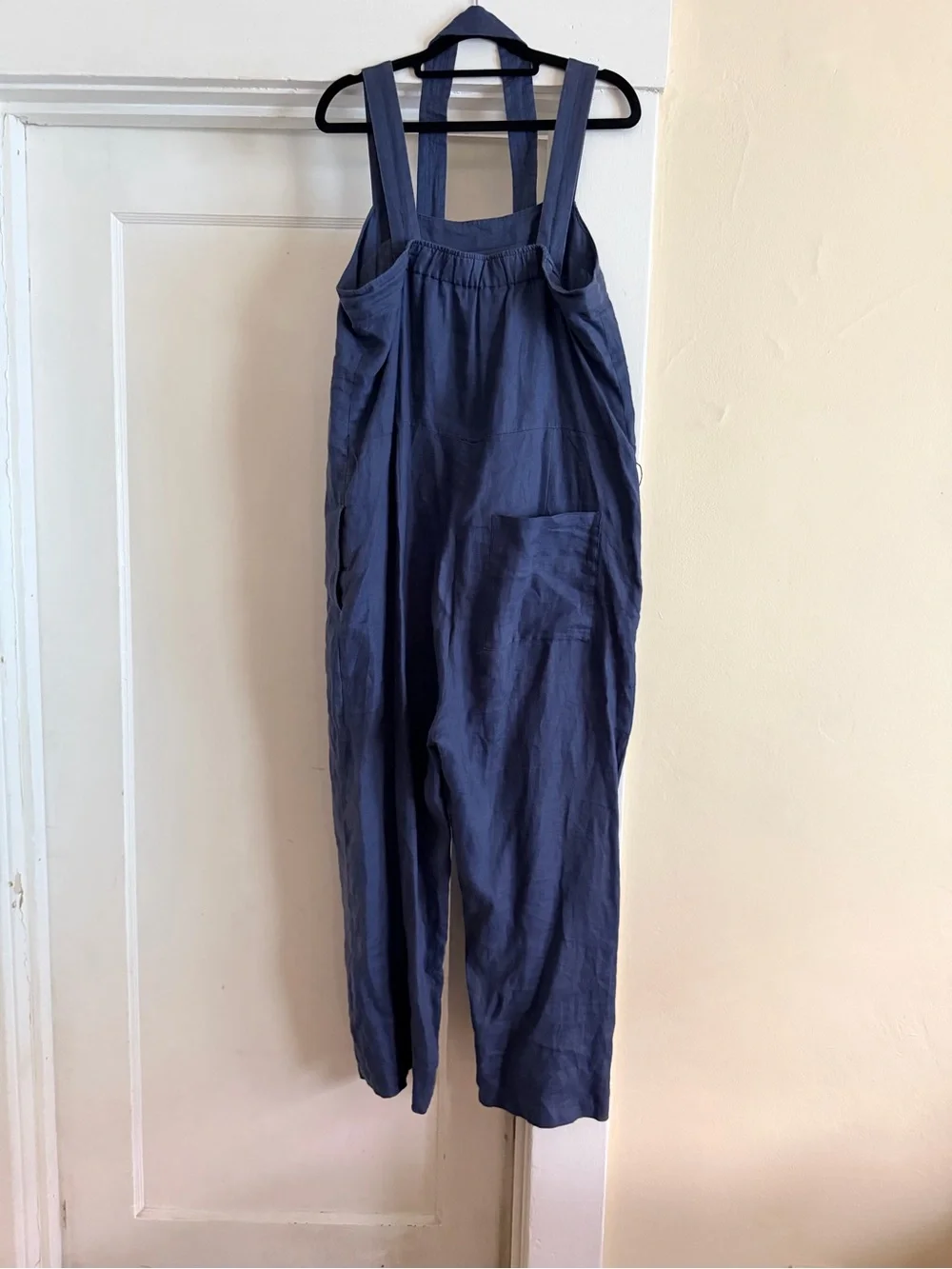 Everlane Navy Blue Linen Strappy Jumpsuit